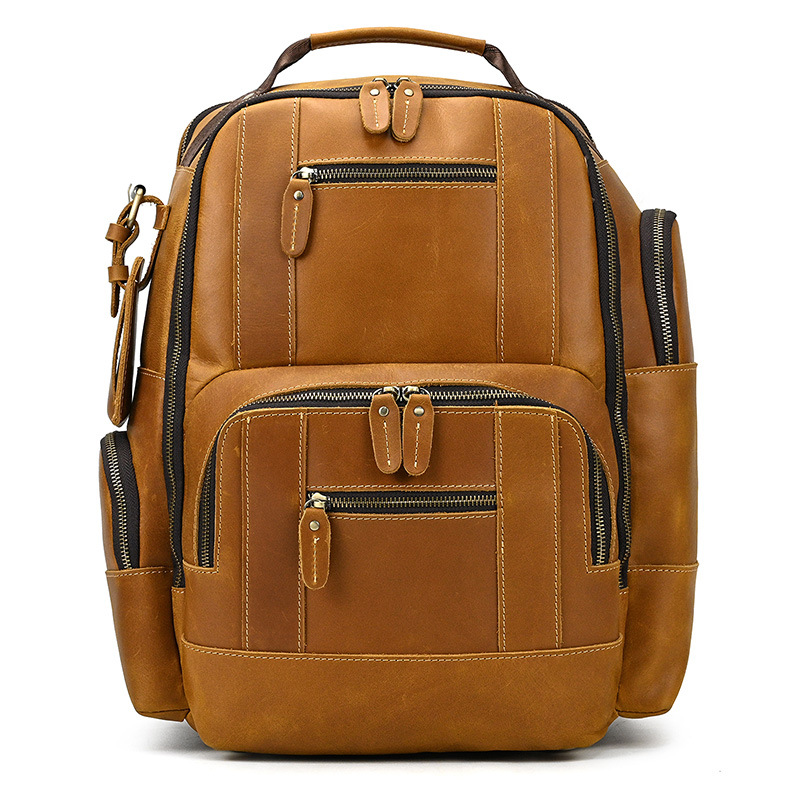 Premium Leather Multi-Pocket Work & Travel Backpack