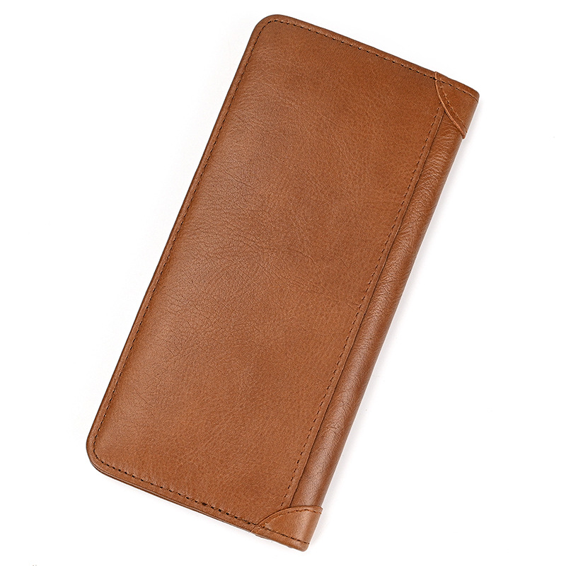 Minimalist Vertical Leather Long Wallet