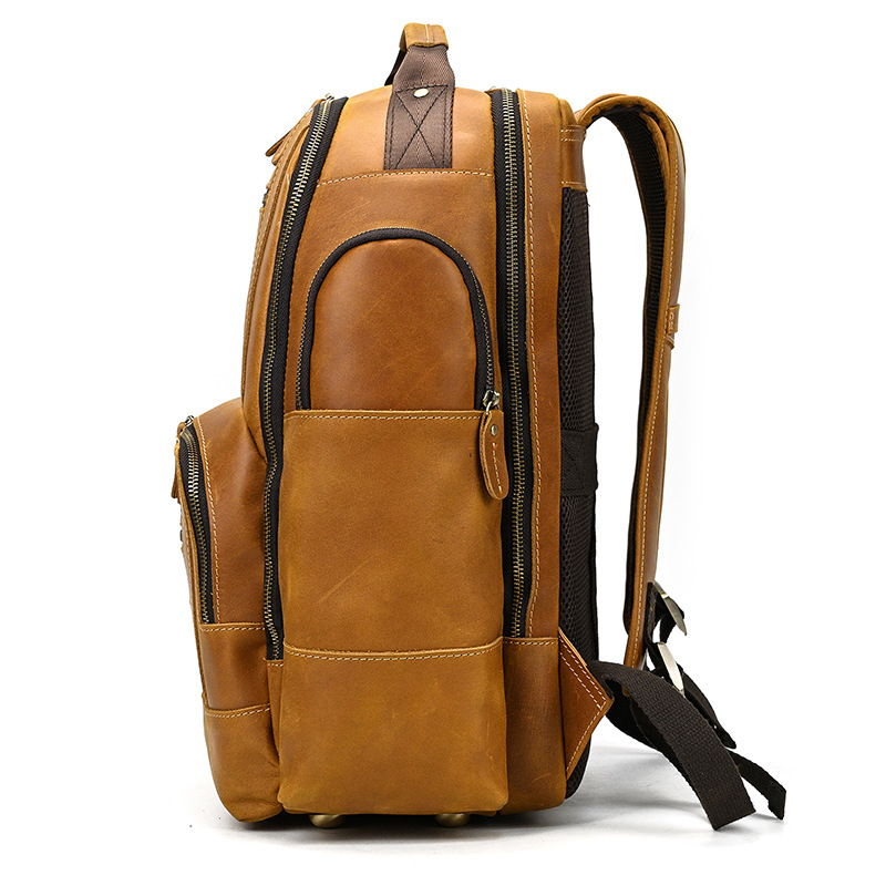 Premium Leather Multi-Pocket Work & Travel Backpack