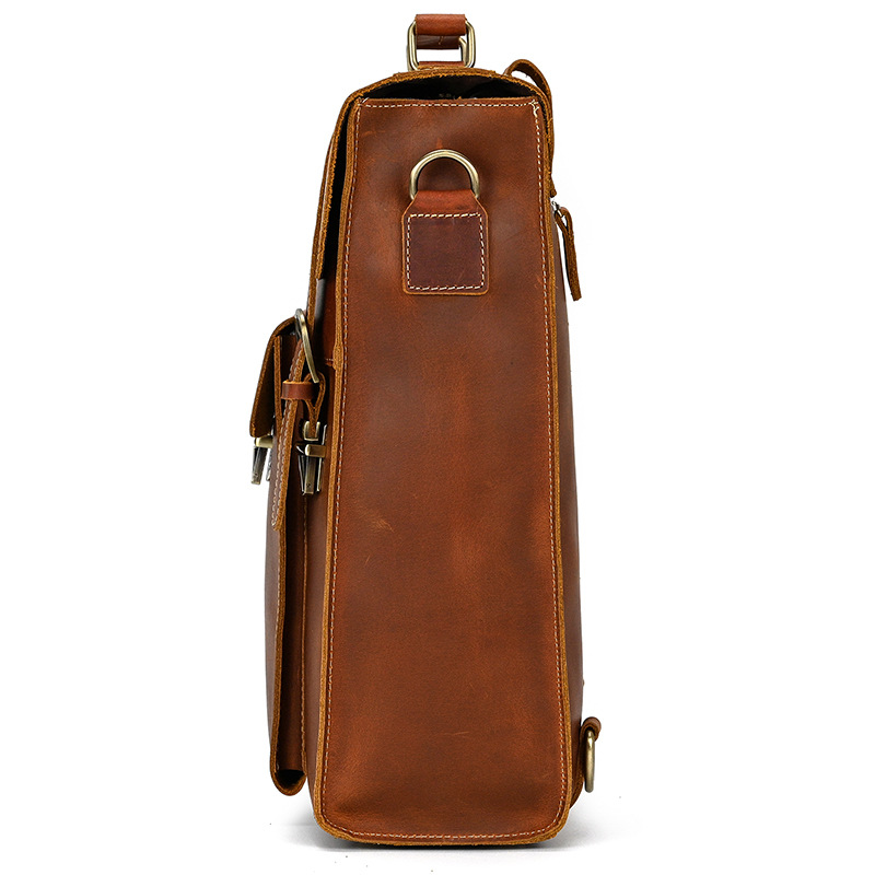 Structured Leather Briefcase-Inspired Design Backpack