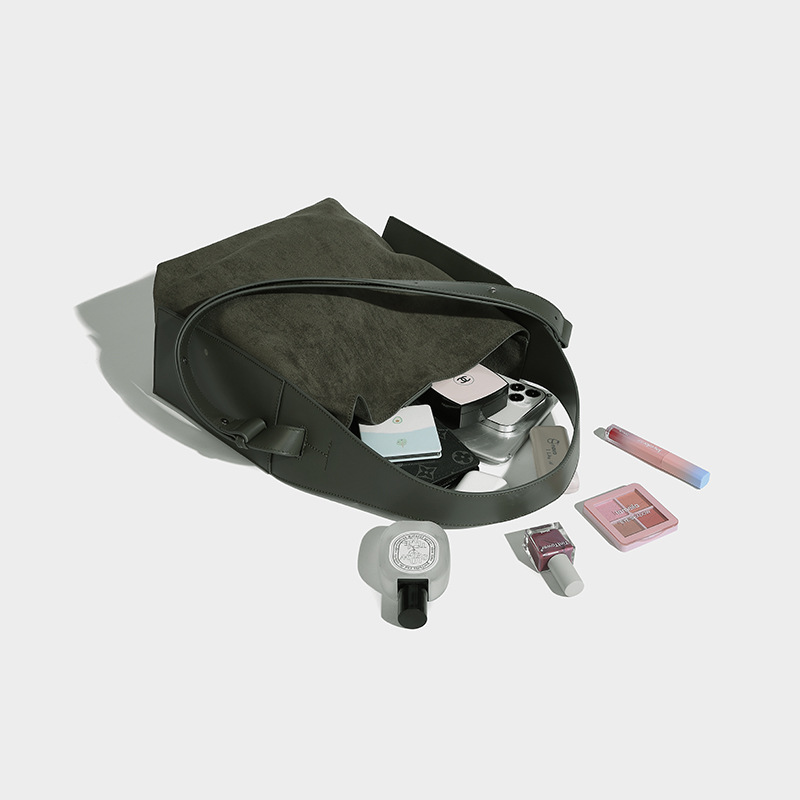 Suede-Texture Soft Hobo Shoulder Bag