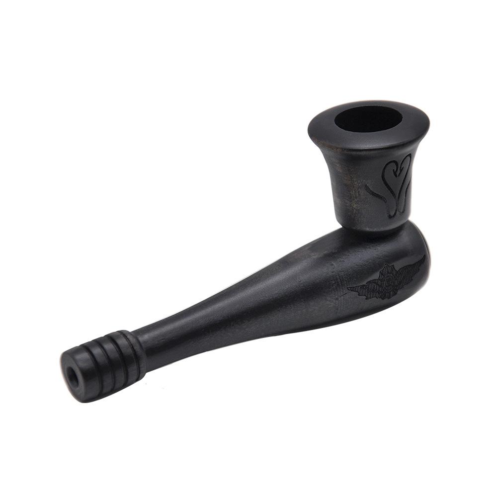 Black Engraving Wooden Pipe