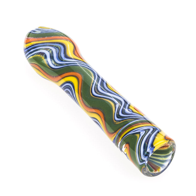 Colorful Strip Pattern One Hitter Glass Pipe