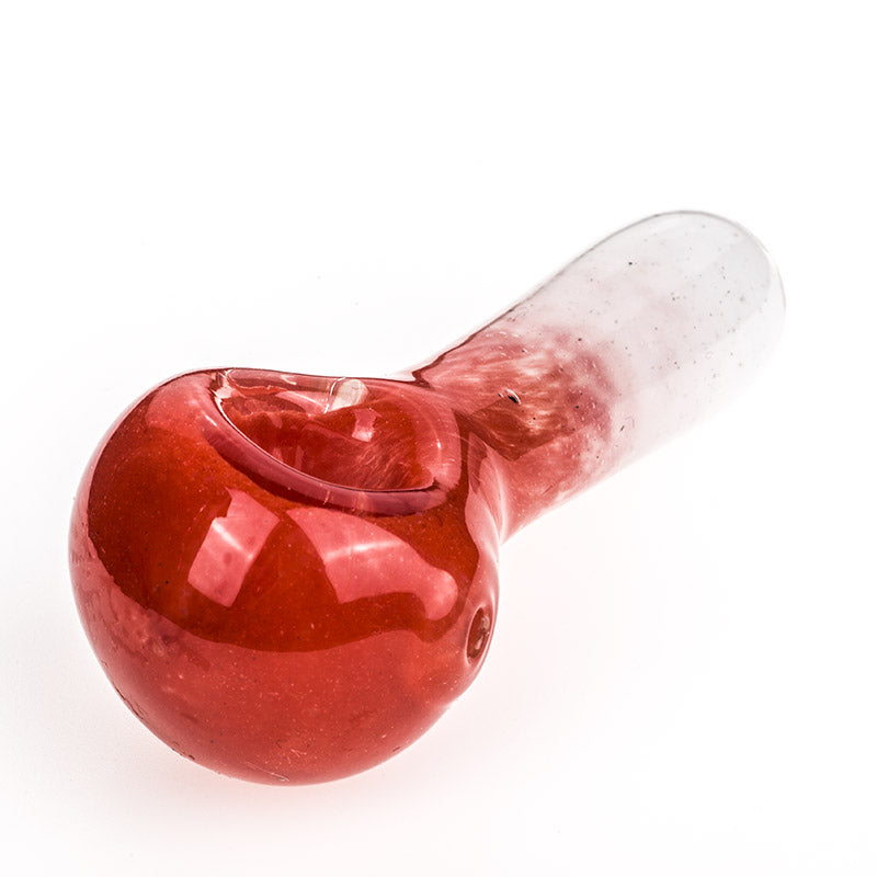 Red Frit Glass Spoon Pipe