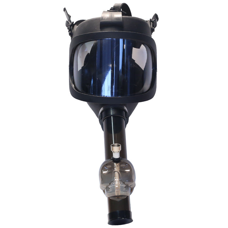 Black Full Face Silicone Gas Mask Bong w/ Water Pipe