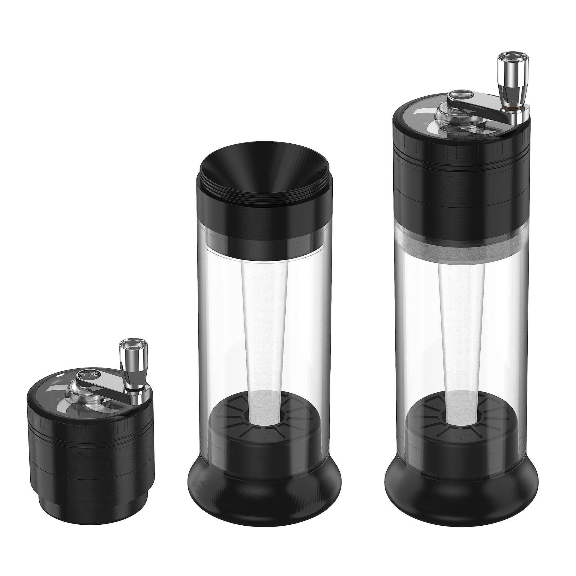 60mm Zinc Alloy Grinder and Cone Filler with Storage