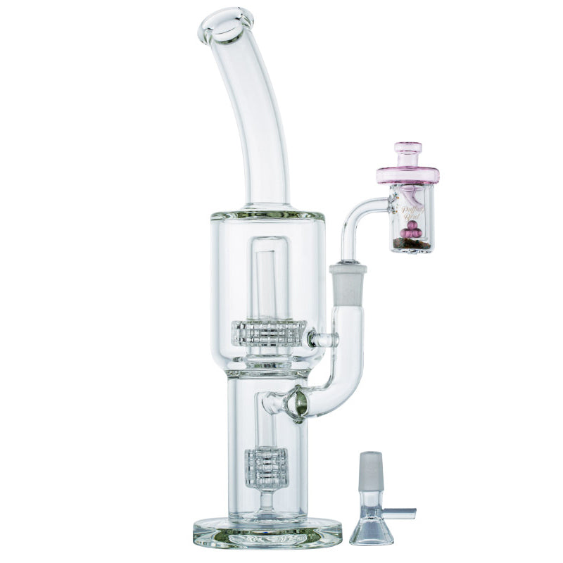 Double Matrix Perc Bong w/ Carb Cap Quartz Banger Set
