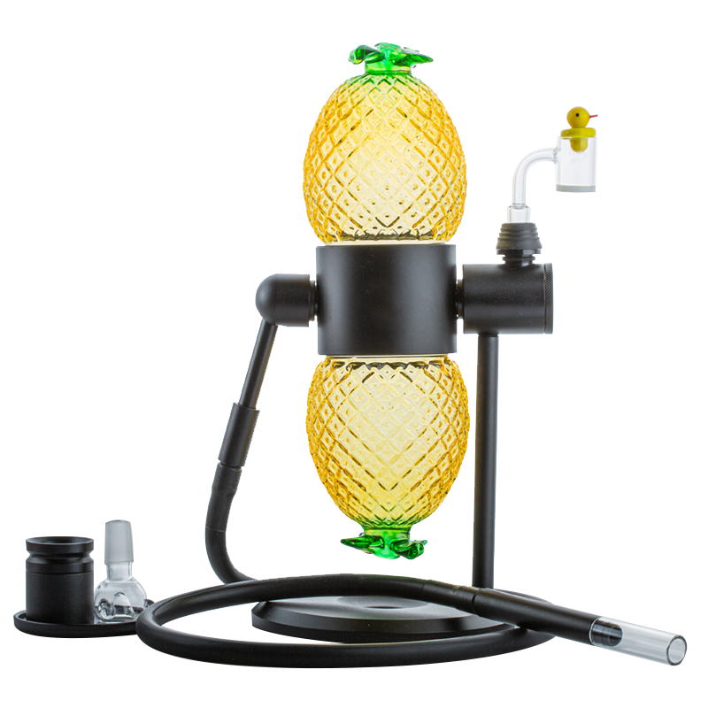 Pineapple Gravity Bong w/ Gravel Quartz Banger Carb Cap Set