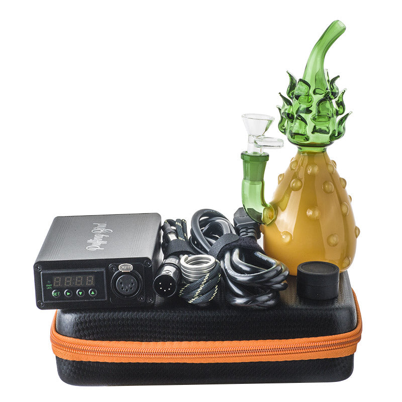 Enail Dab Kit W/ Heady Glass Pineapple Theme Bong Bundle