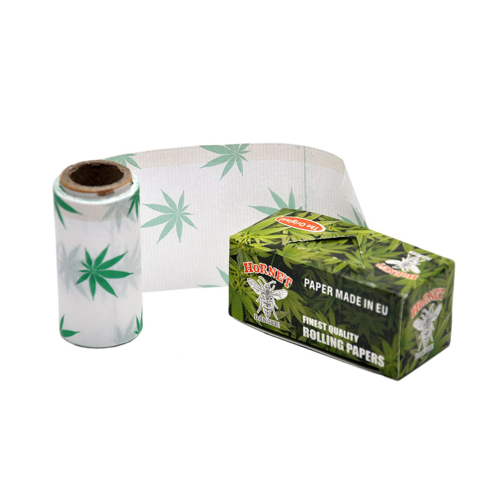 Hornet 5m Hempleaf Pattern Natural Rolling Paper 5 Rolls