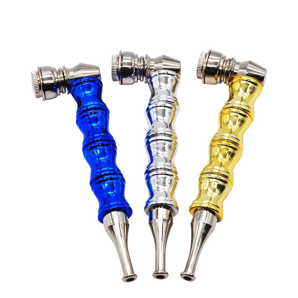 Bamboo Grip Metal Weed Pipe