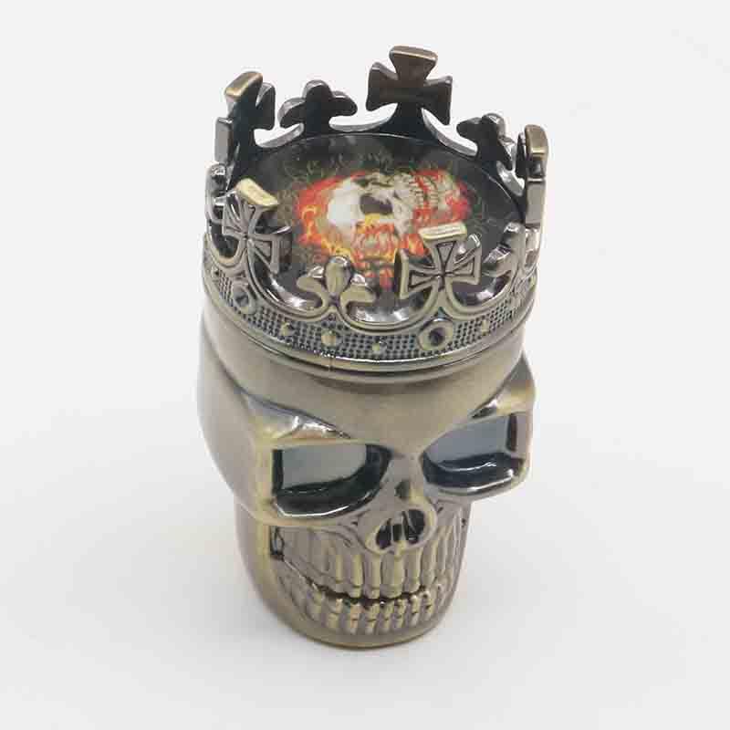 Crown Skull Plastic Weed Grinder 2 Layer