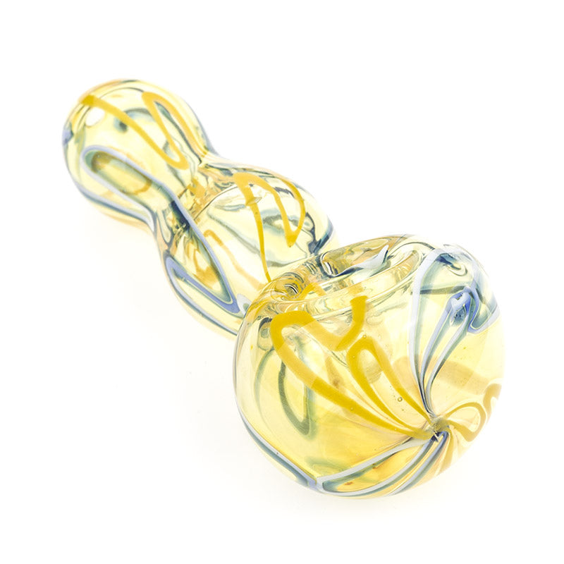 Glass Spoon Pipe w/ Swirl Strips