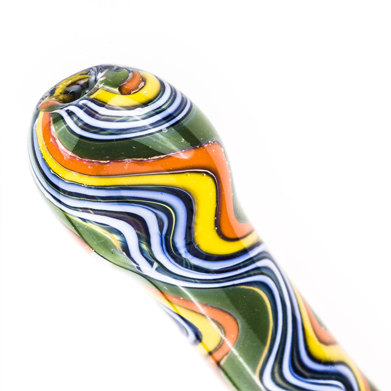 Colorful Strip Pattern One Hitter Glass Pipe