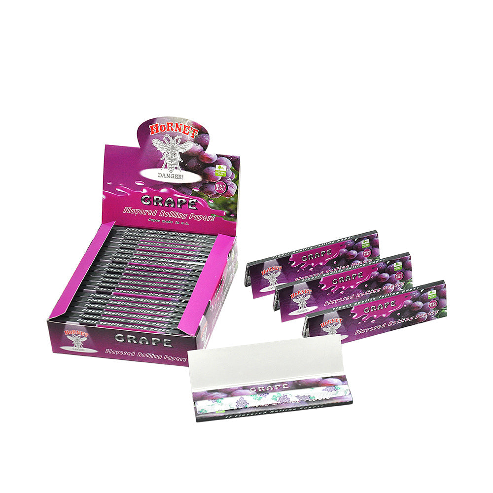 Hornet Kingsize Grape Flavored Rolling Paper 5 Booklets