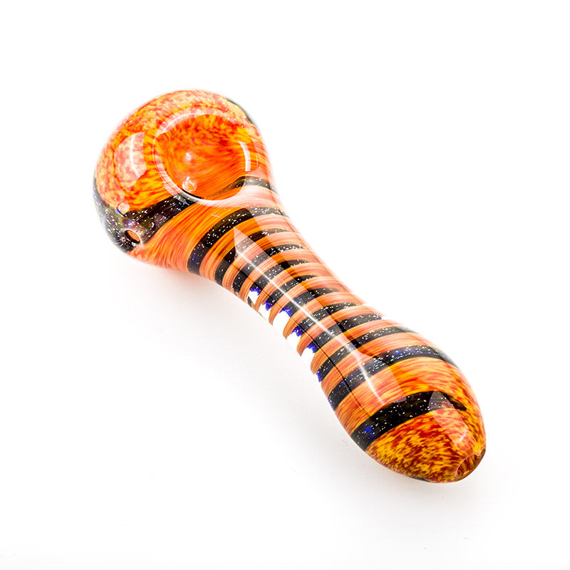 Orange Spiral Pattern Glass Pipe