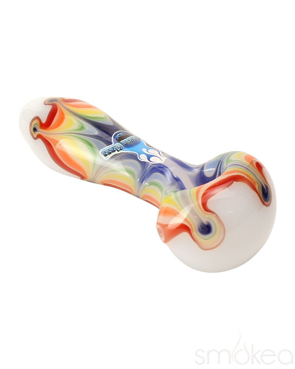 Chameleon Glass Rainbow Splat Spoon Hand Pipe