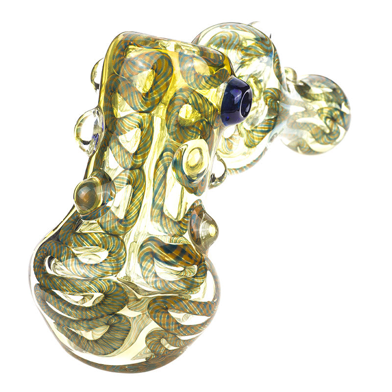 Swirl Fumed Glass Hammer Donut Bubbler