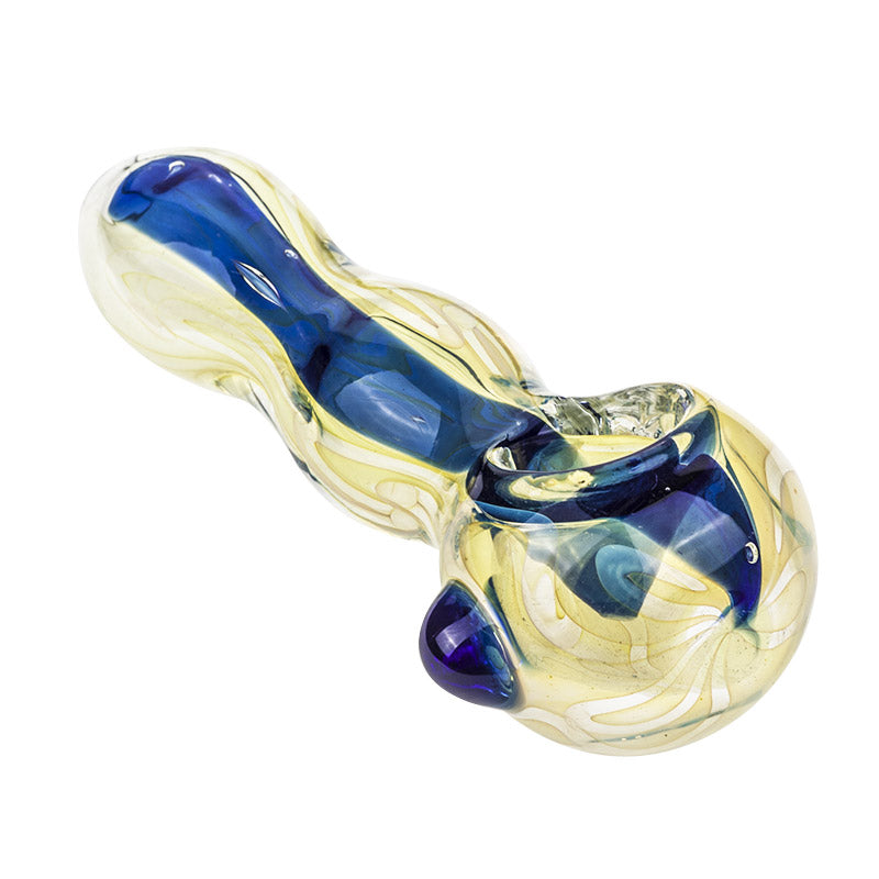 Glass Spoon Pipe w/ Blue Stripe