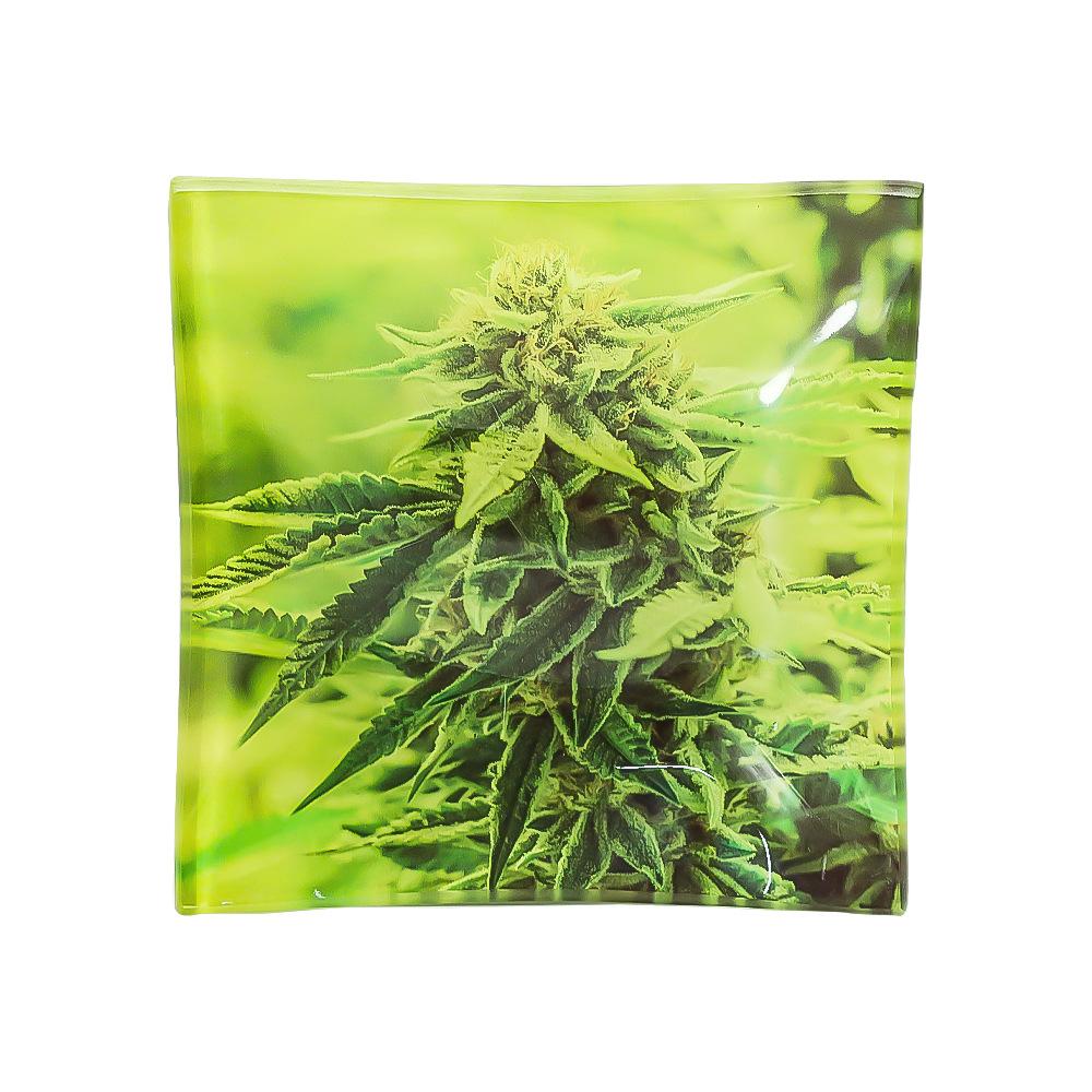 Small Square Glass Cigarette Rolling Tray