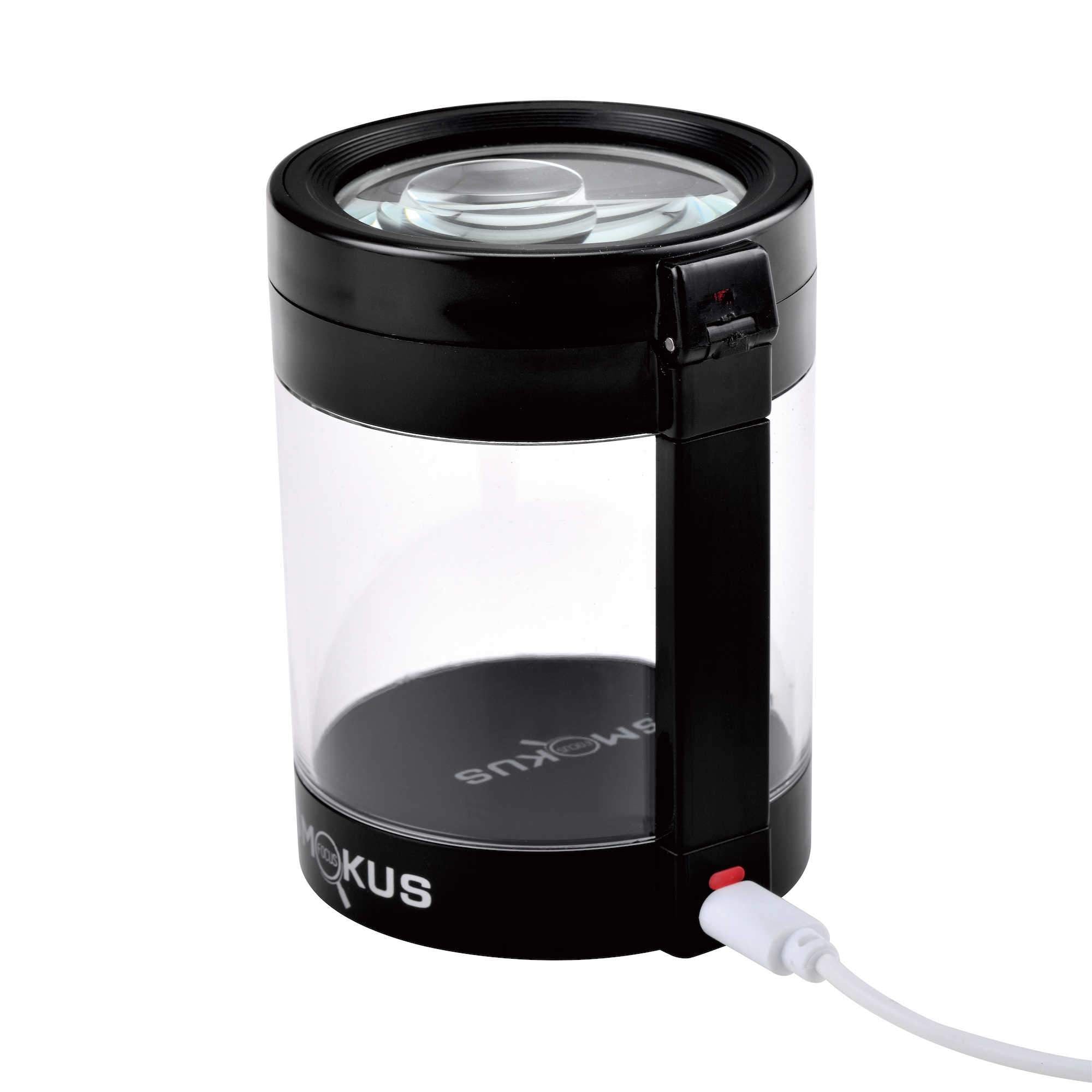 Smokus Focus Eclipse Middleman Jar with Light - Rechargeable with Magnifying Display - Various Colors