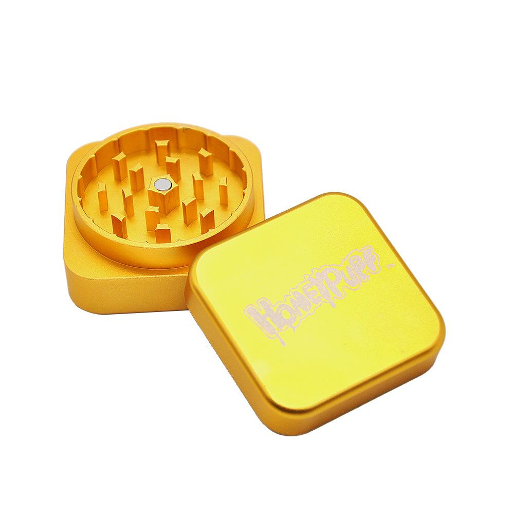 Honeypuff Square Novelty Herb Grinder 2 Layer 47MM (2 Color)