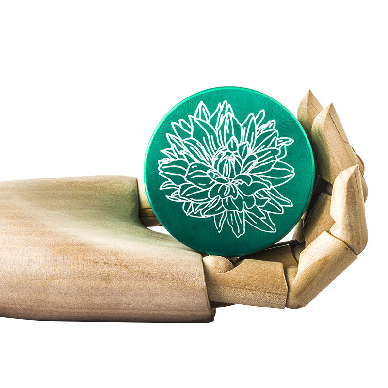 Green Zinc Alloy Weed Grinder 3 Layer