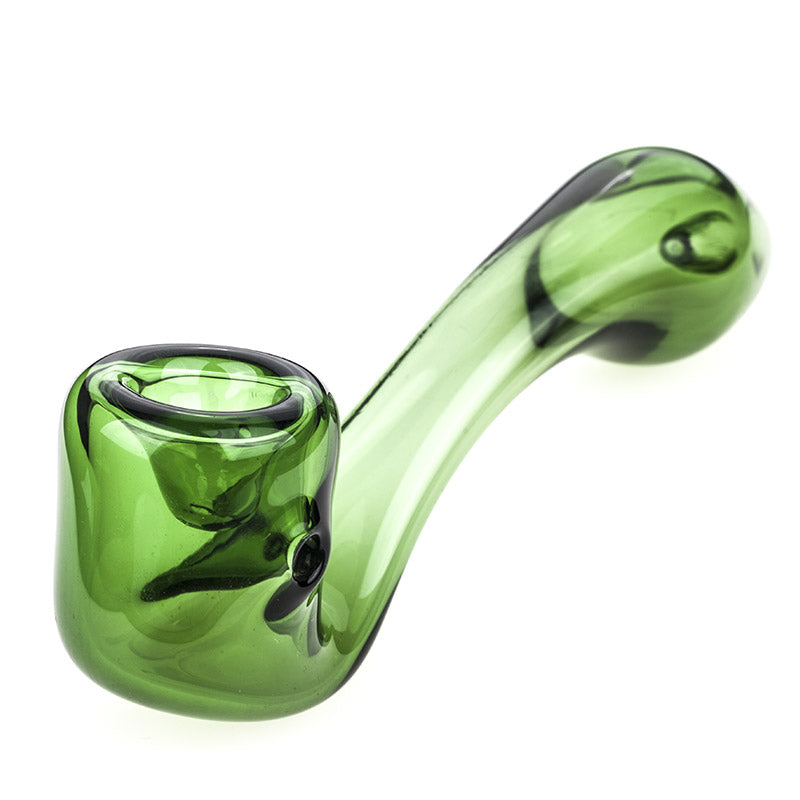 Clear Green Sherlock Glass Pipe