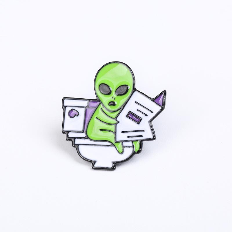 Reading Alien Enamel Pin