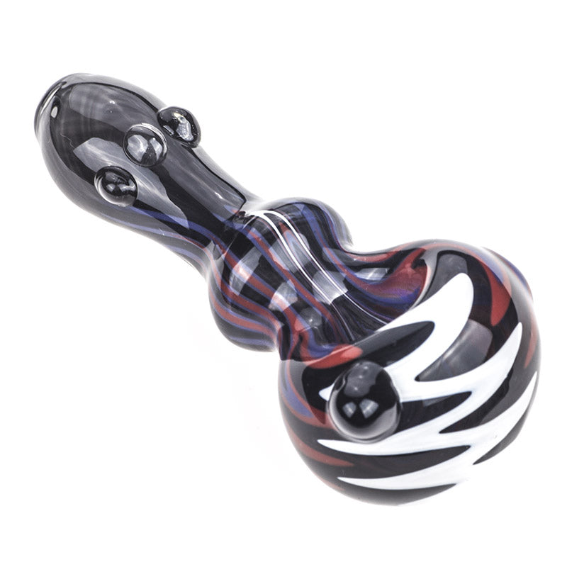 Zigzag Pattern Glass Pipe w/ Marbles