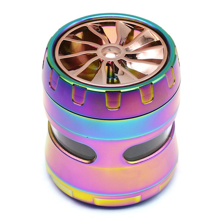 Fan Cover Zinc Alloy Weed Grinder 4 Layer