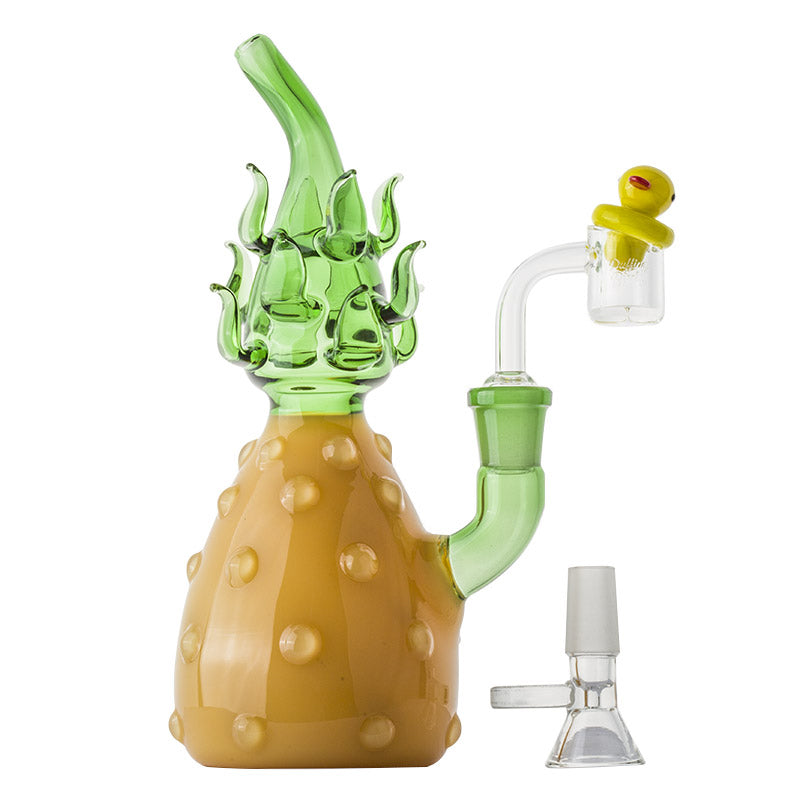 Heady Glass Pineapple Theme Bong w/ Banger Carb Cap Set