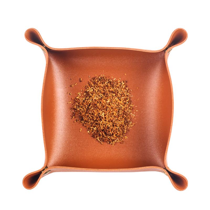 Foldable PU Leather Cut Tobacco Straw Rolling Tray