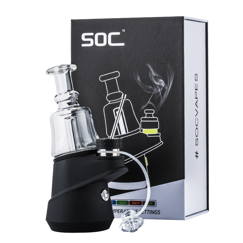 Color Changing Pipe Herb Grinder w/ Soc Peak Wax Dab Vaporizer Set