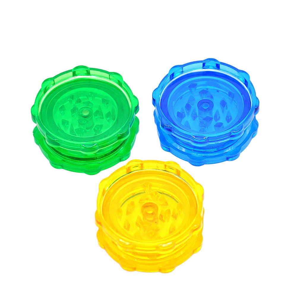 Transparent Plastic Novelty Herb Grinder 2 Layer 50MM (3 Color)
