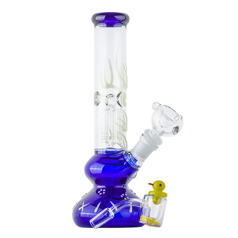 Glow-In-The-Dark Beaker Bong Set w/ Quartz Banger Carb Cap