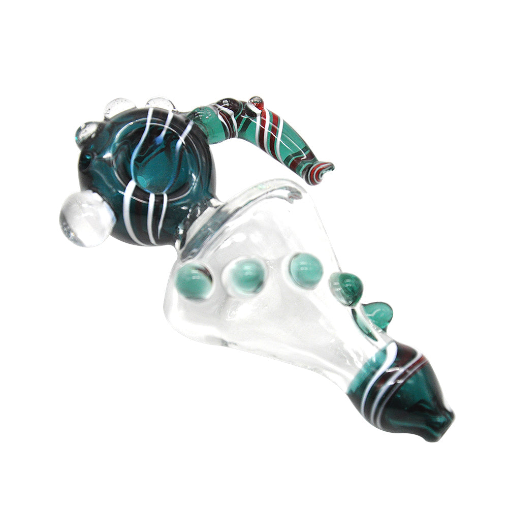 Horn Glass Pipe w/ Marbles