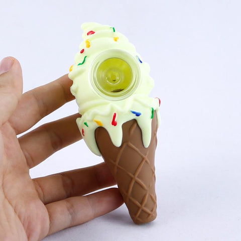 Ice Cream Theme Glass Novelty Pipe w/ Silicone Pipe Set | Free NZ Shipping
