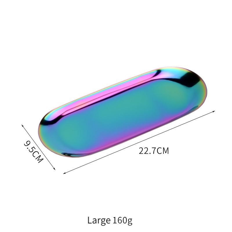 Rainbow Oval Metal Storage Rolling Tray