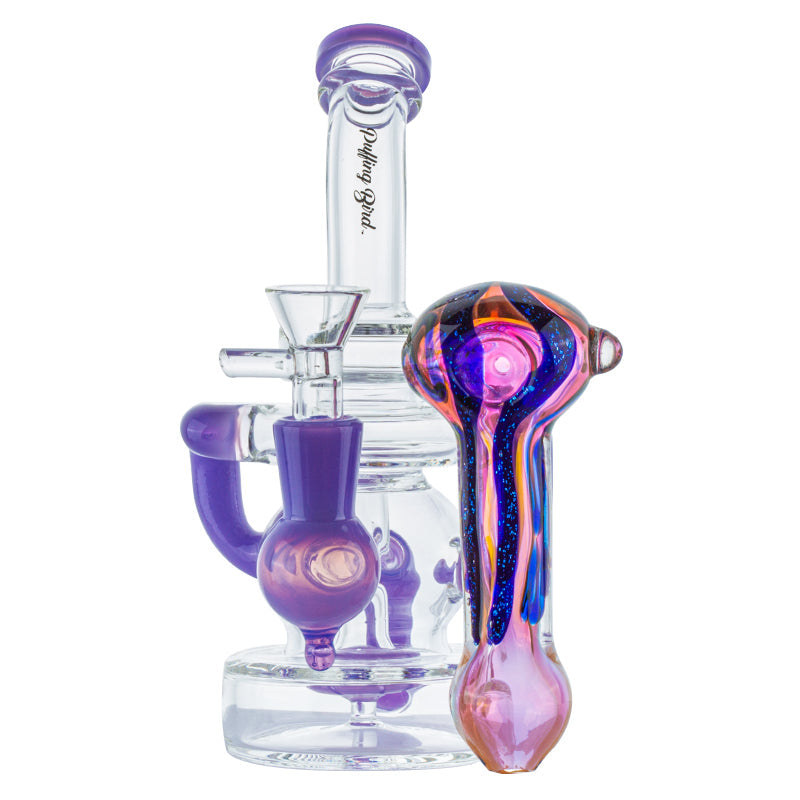 Recycler Showerhead Dab Rig w/ Fumed Purple Pipe Set