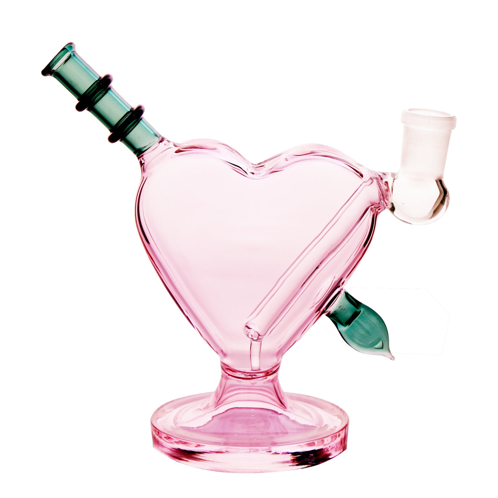 Mini Pink Heart-Shaped Glass Dab Rig