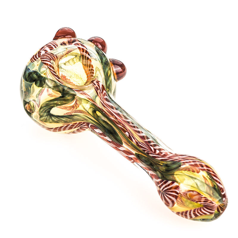 Fumed Glass Spoon Pipe w/ Marbles