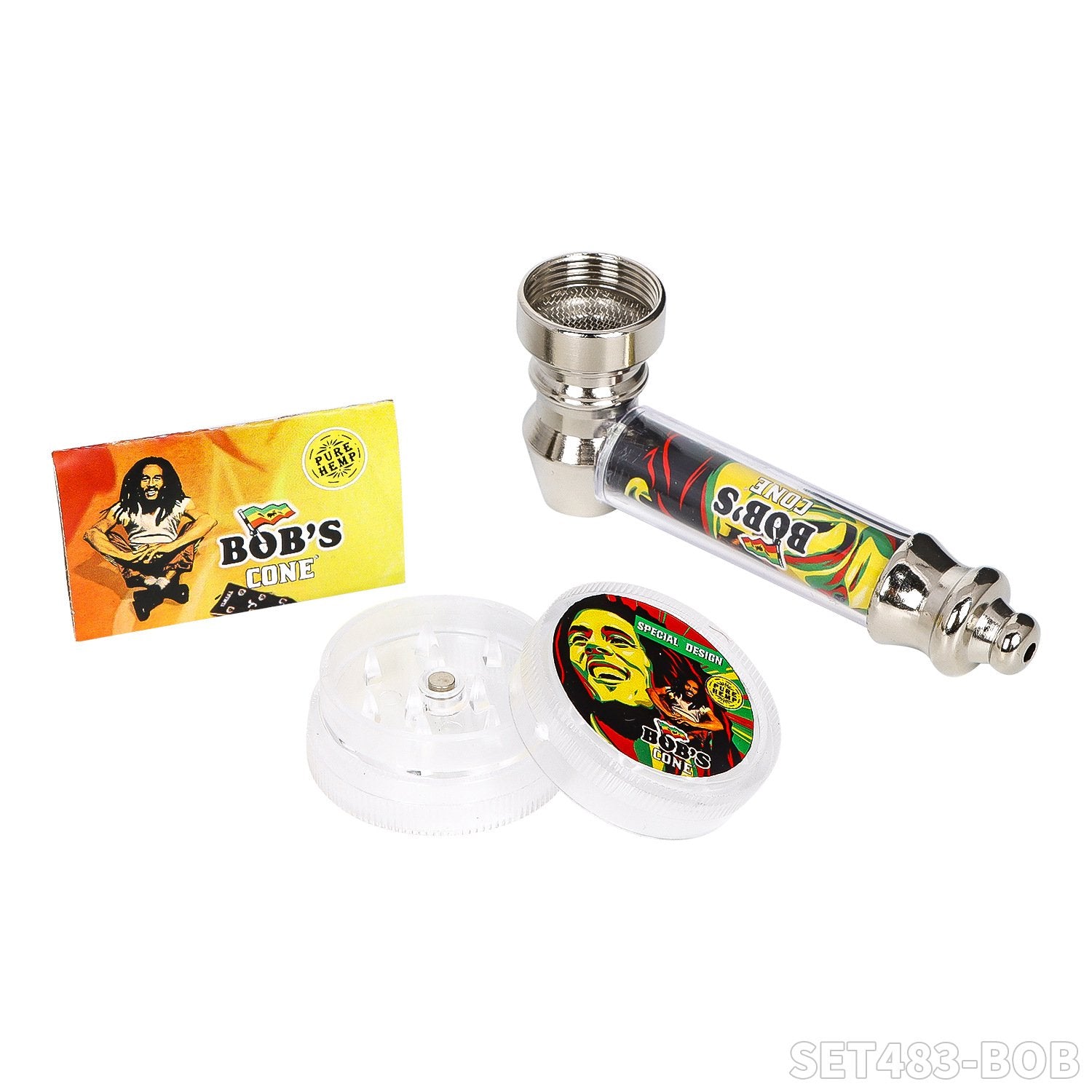 Bob's Cone Metal Pipe with Card Packaging