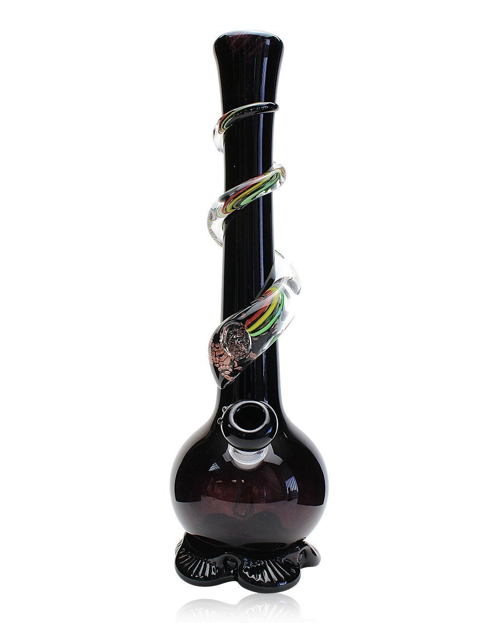 Noble Glass Medium Rasta Wrapped Soft Glass Bong