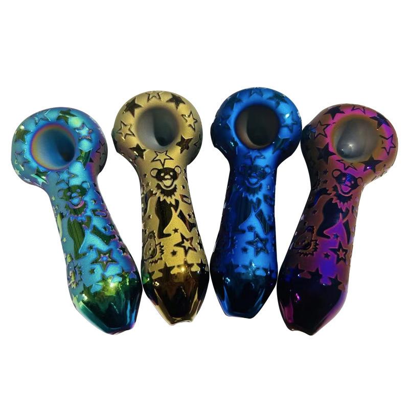 Pharaoh Skull Spoon Weed Pipe - Electroplated Color