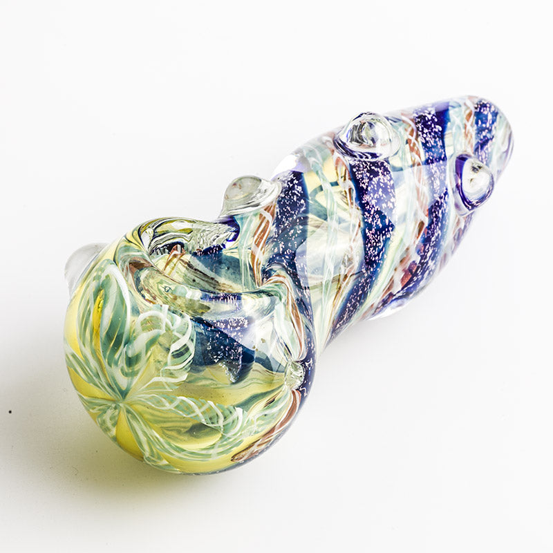 Twisted Glass Pipe with Marbles