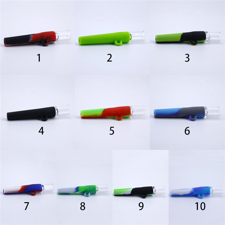 Portable Mini Silicone Hand Pipe With Glass Bowl