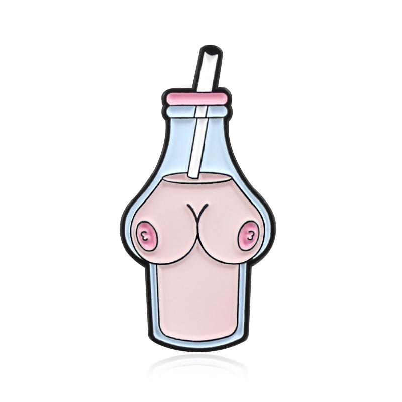 Milk Bottle Chest Enamel Pin