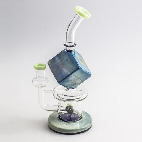 Cube Glass Dab Rig w/ Thermochromic Quartz Banger Set | Free NZ Shipping