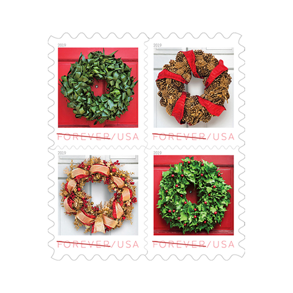 Holiday Wreaths Forever Stamps